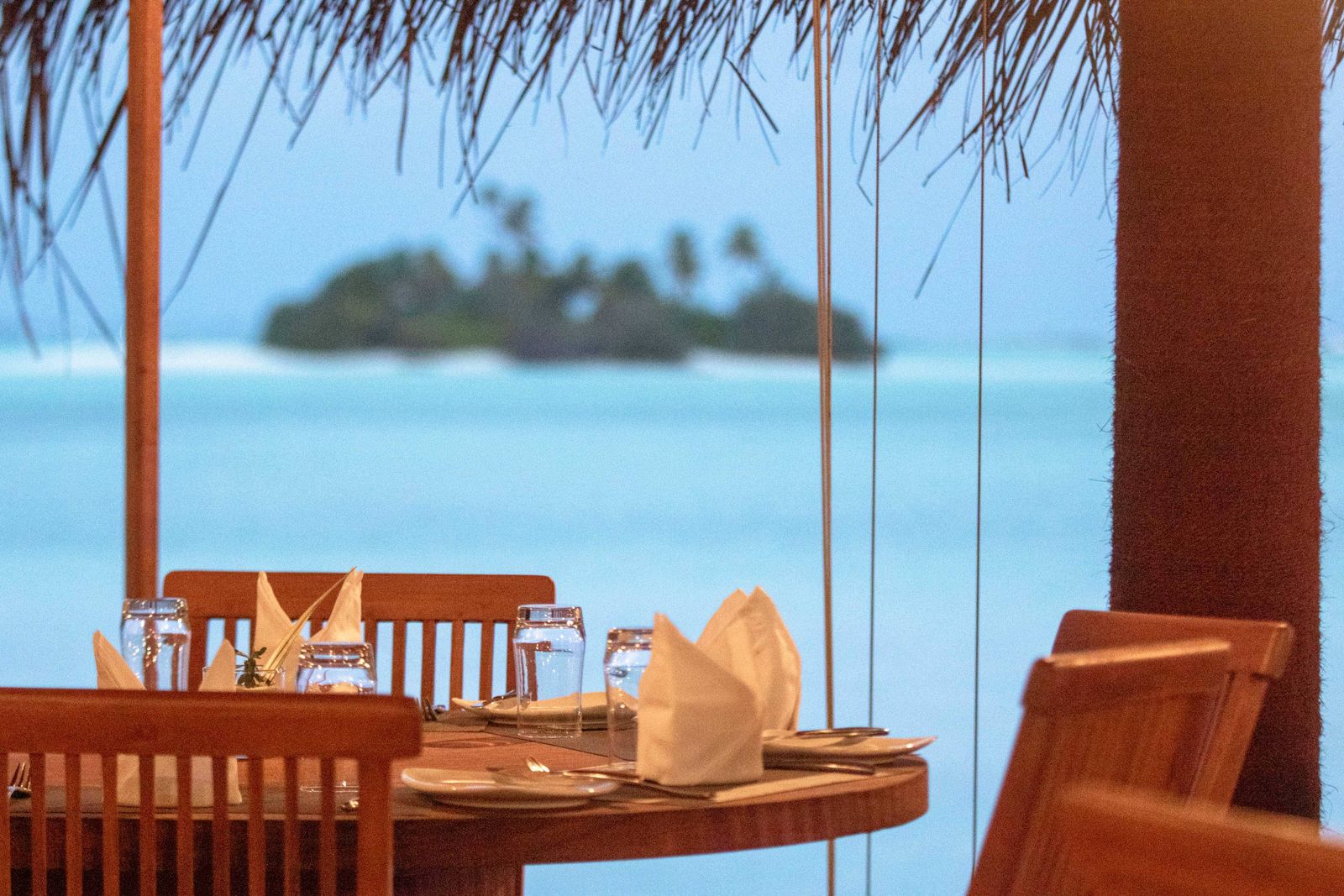 Tropical resort dining experience in the Maldives